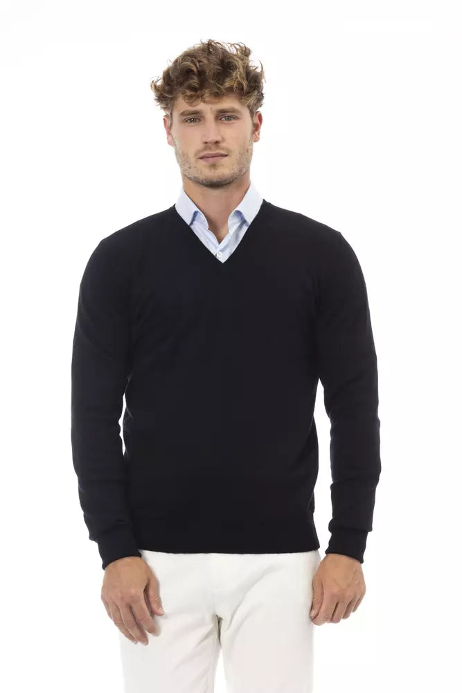  - Black Wool Men Sweater