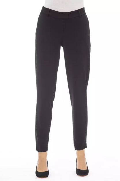  - Black Polyester Women Pant