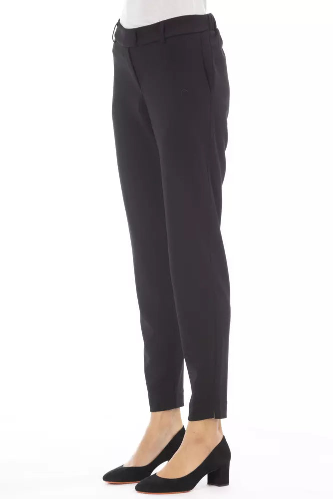  - Black Polyester Women Pant