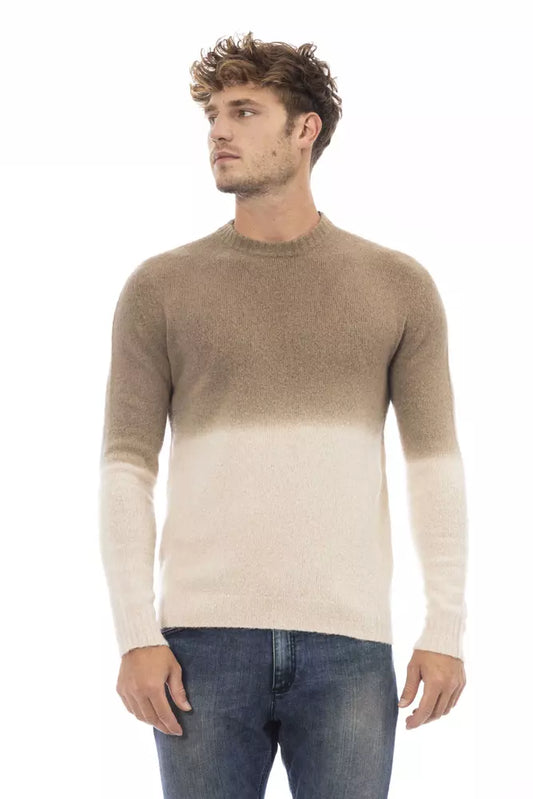  - Beige Alpaca Men Sweater