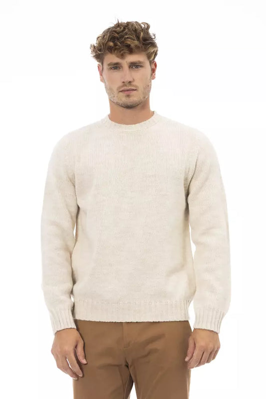  - Beige Alpaca Men Sweater