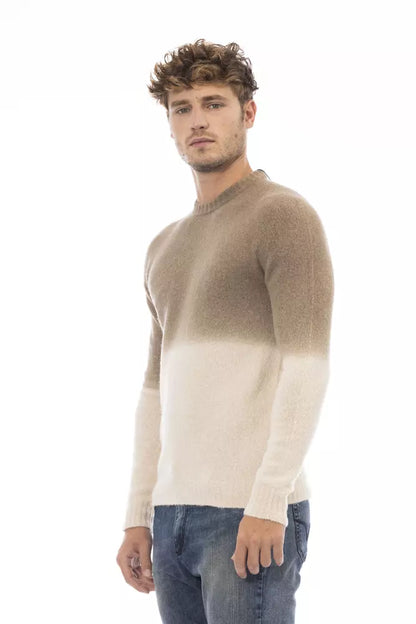  - Beige Alpaca Men Sweater