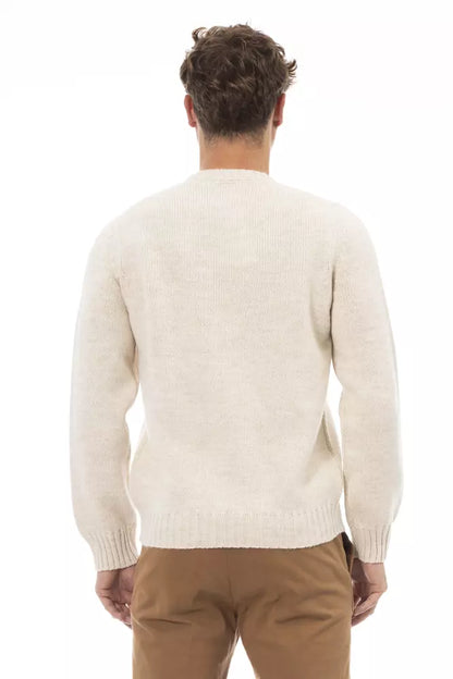  - Beige Alpaca Men Sweater