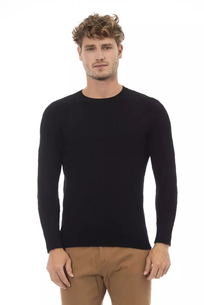  - Black Viscose Men Sweater