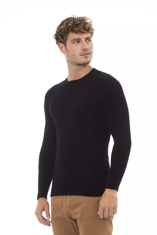  - Black Viscose Men Sweater