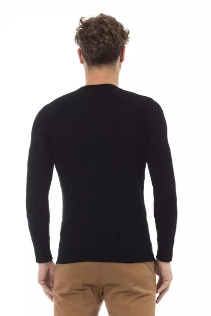  - Black Viscose Men Sweater