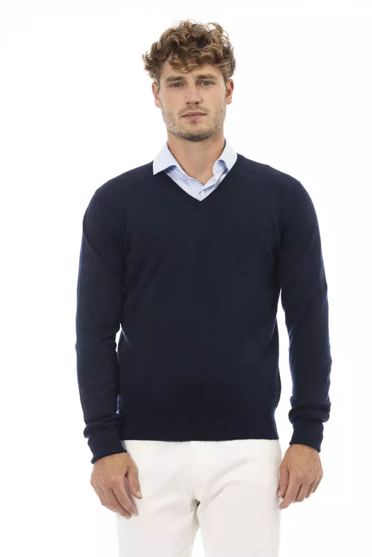  - Blue Wool Men Sweater