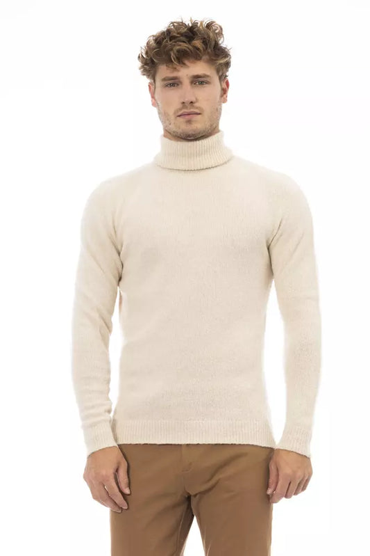  - Beige Alpaca Men Sweater