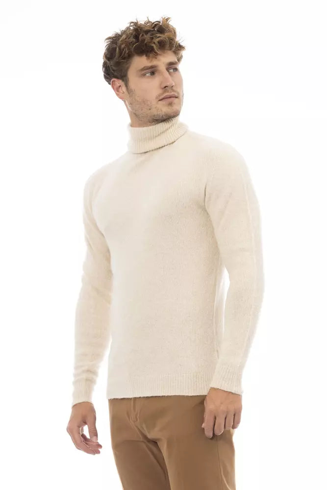  - Beige Alpaca Men Sweater