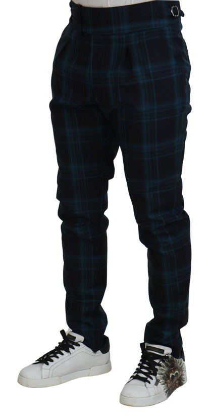  - Elegant Plaid Wool Dress Pants