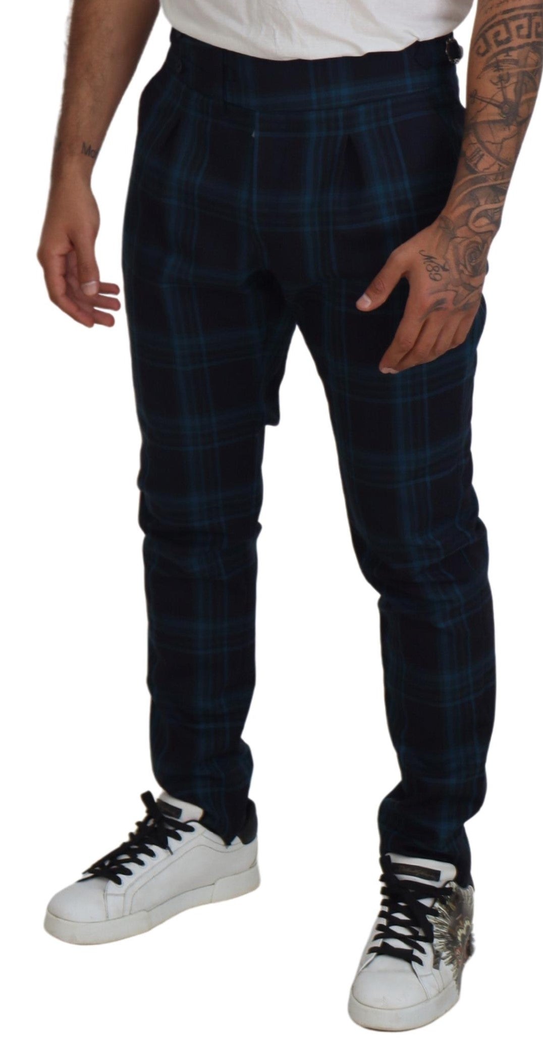  - Elegant Plaid Wool Dress Pants