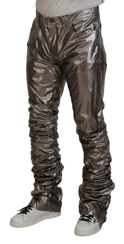  - Metallic Silver Casual Pants