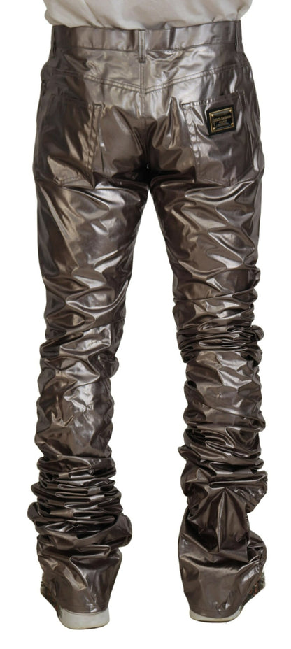  - Metallic Silver Casual Pants