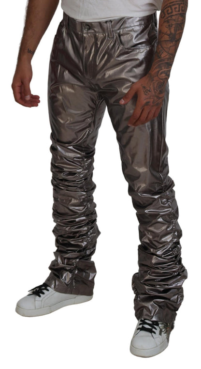  - Metallic Silver Casual Pants