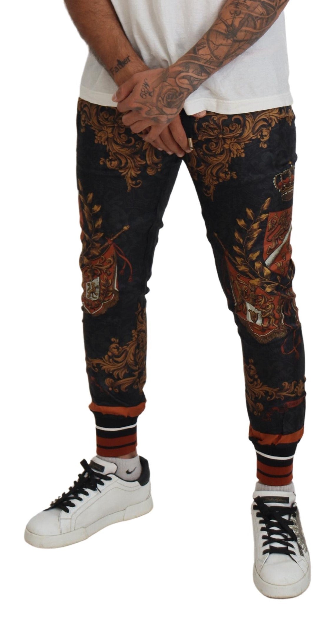  - Baroque Crown Silk Sweatpants