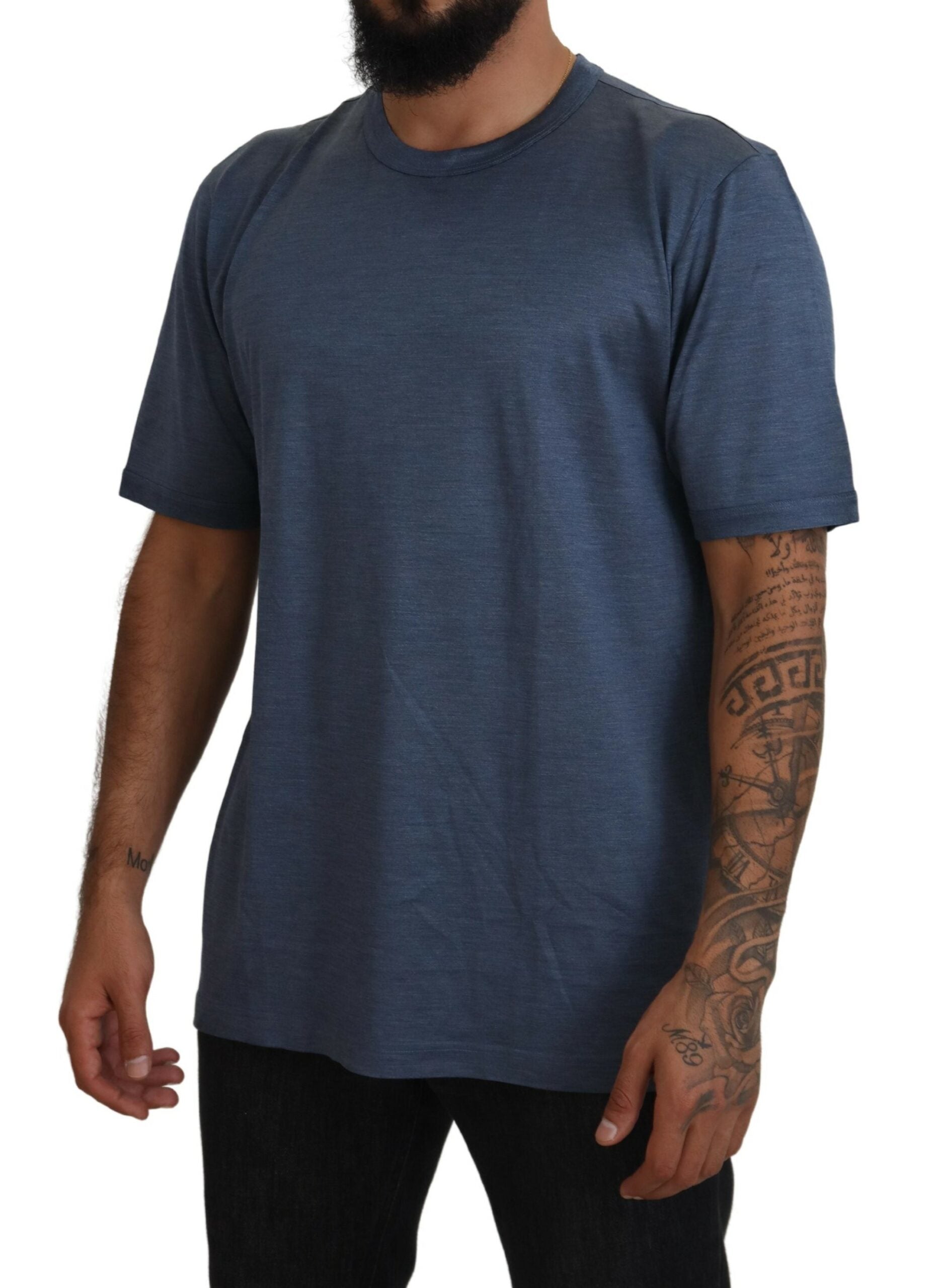 Silken Blue Crewneck Tee – A Touch of Elegance