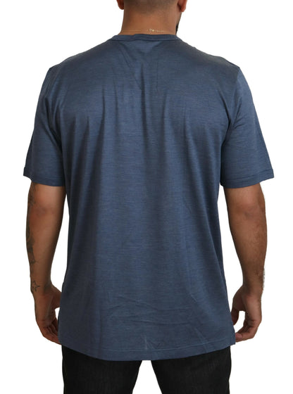  - Silken Blue Crewneck Tee – A Touch of Elegance