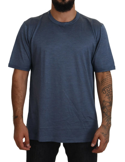  - Silken Blue Crewneck Tee – A Touch of Elegance