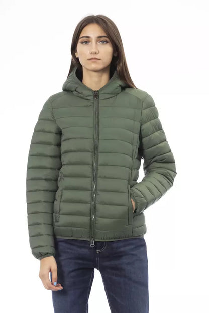  - Green Nylon Women Jacket