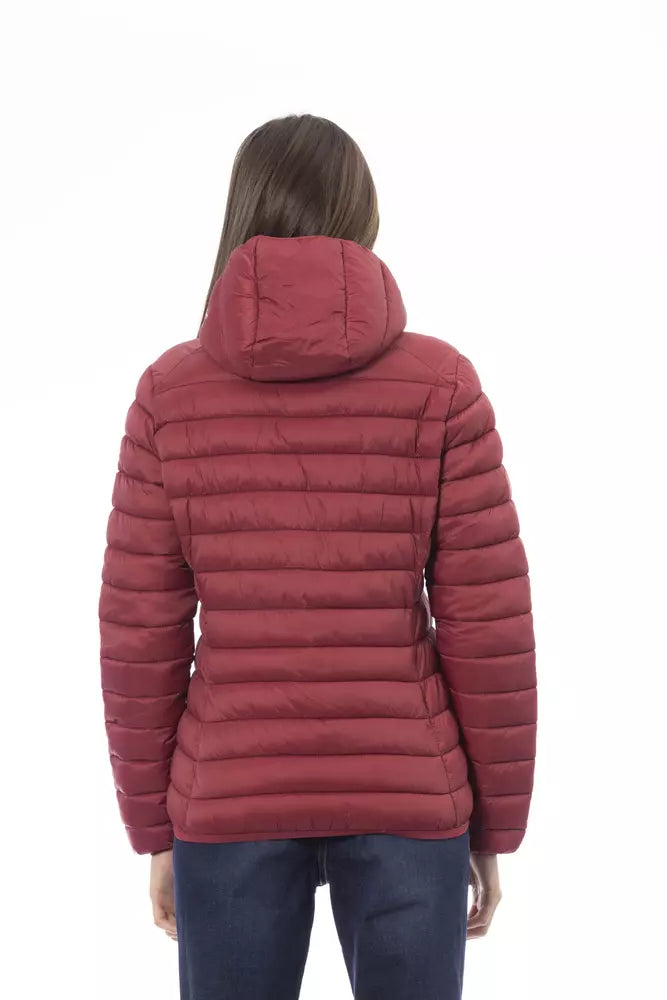  - Red Nylon Women Jacket