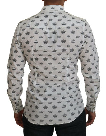  - Slim Fit Crown Print Dress Shirt