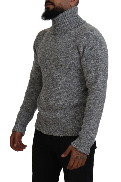  - Elegant Gray Wool-Blend Turtleneck Sweater