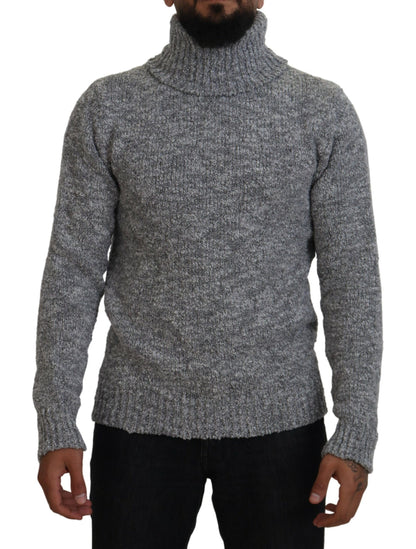  - Elegant Gray Wool-Blend Turtleneck Sweater