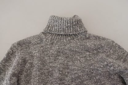  - Elegant Gray Wool-Blend Turtleneck Sweater