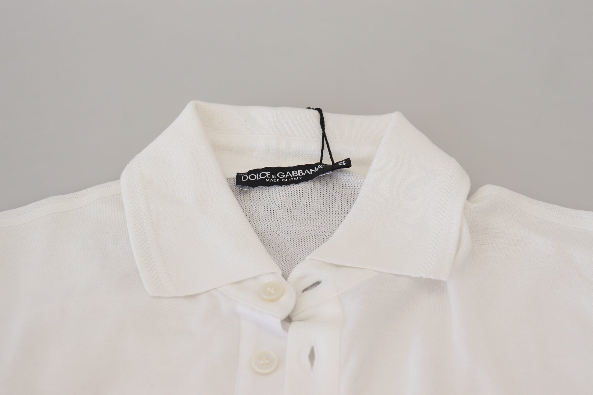 Elegant White Cotton Blend Polo