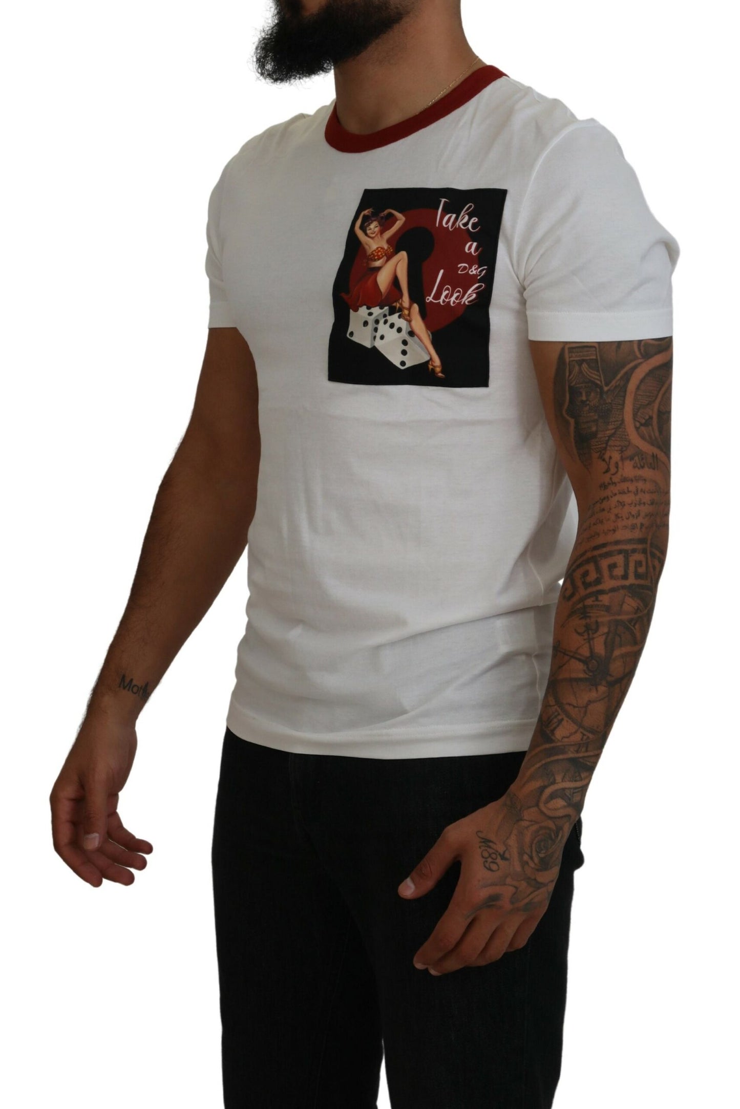  - Elegant White Crewneck Cotton T-Shirt