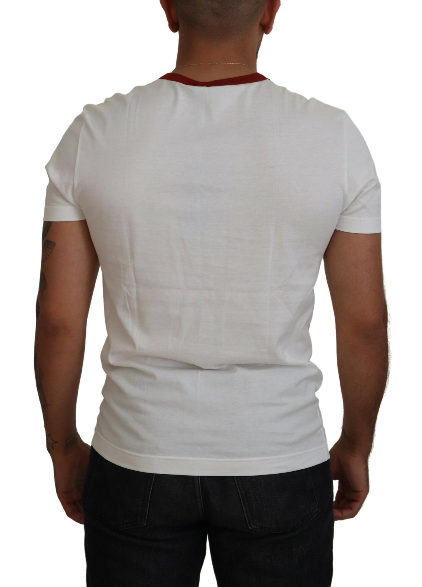  - Elegant White Crewneck Cotton T-Shirt