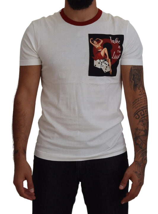  - Elegant White Crewneck Cotton T-Shirt