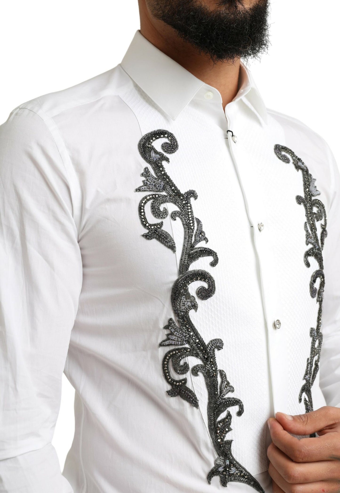  - Italian Designer Slim Fit Tuxedo Shirt