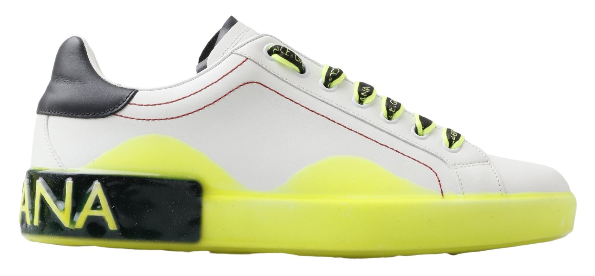 Portofino Low-Top Leather Sneakers – White & Yellow