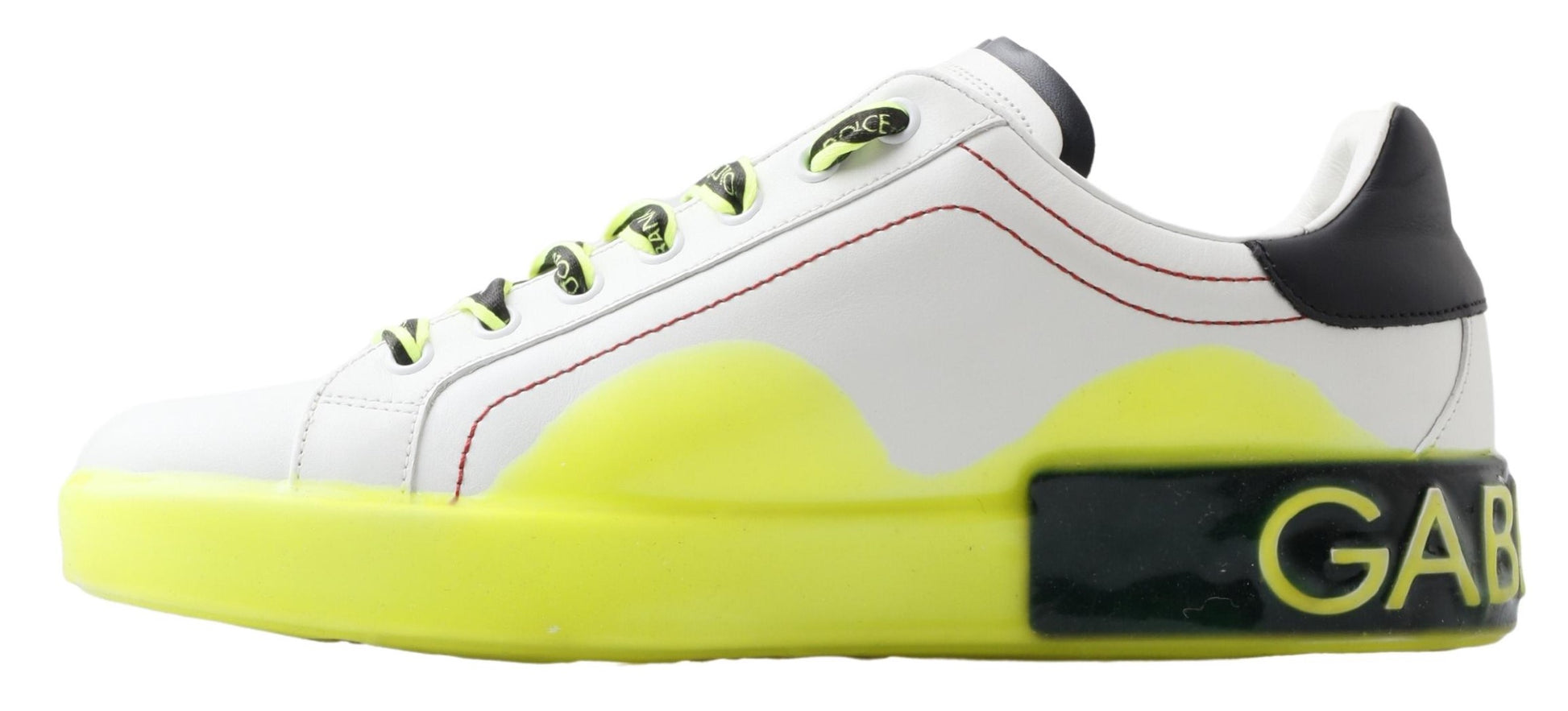 Portofino Low-Top Leather Sneakers – White & Yellow