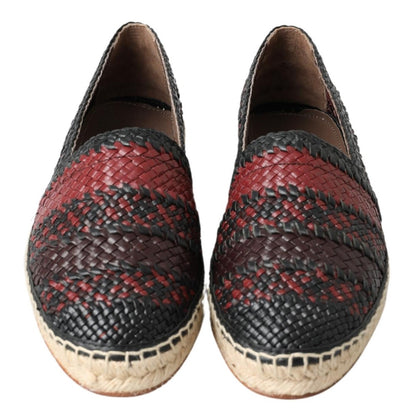  - Elegant Woven Leather Espadrilles