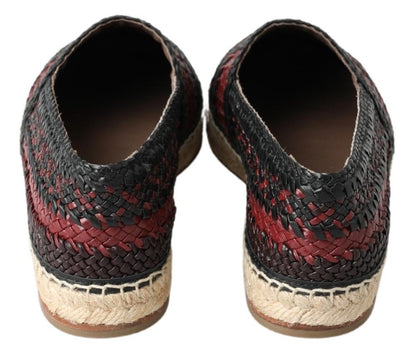  - Elegant Woven Leather Espadrilles