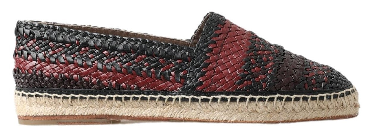  - Elegant Woven Leather Espadrilles