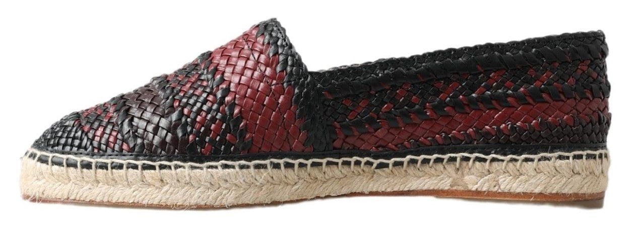  - Elegant Woven Leather Espadrilles