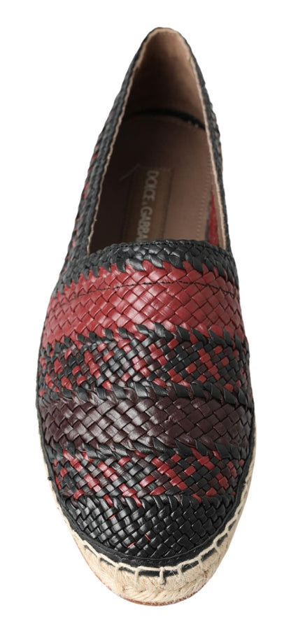  - Elegant Woven Leather Espadrilles