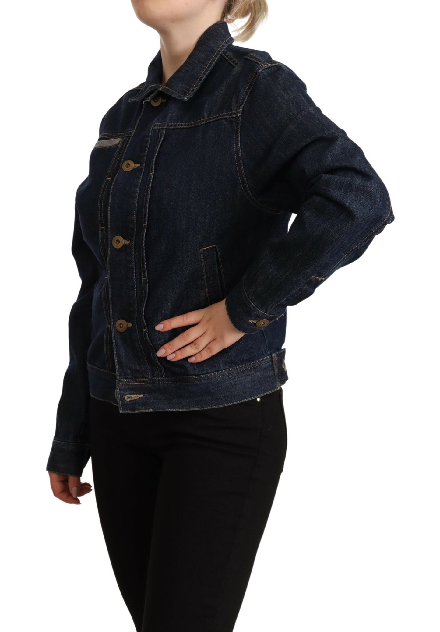  - Chic Dark Blue Denim Jacket