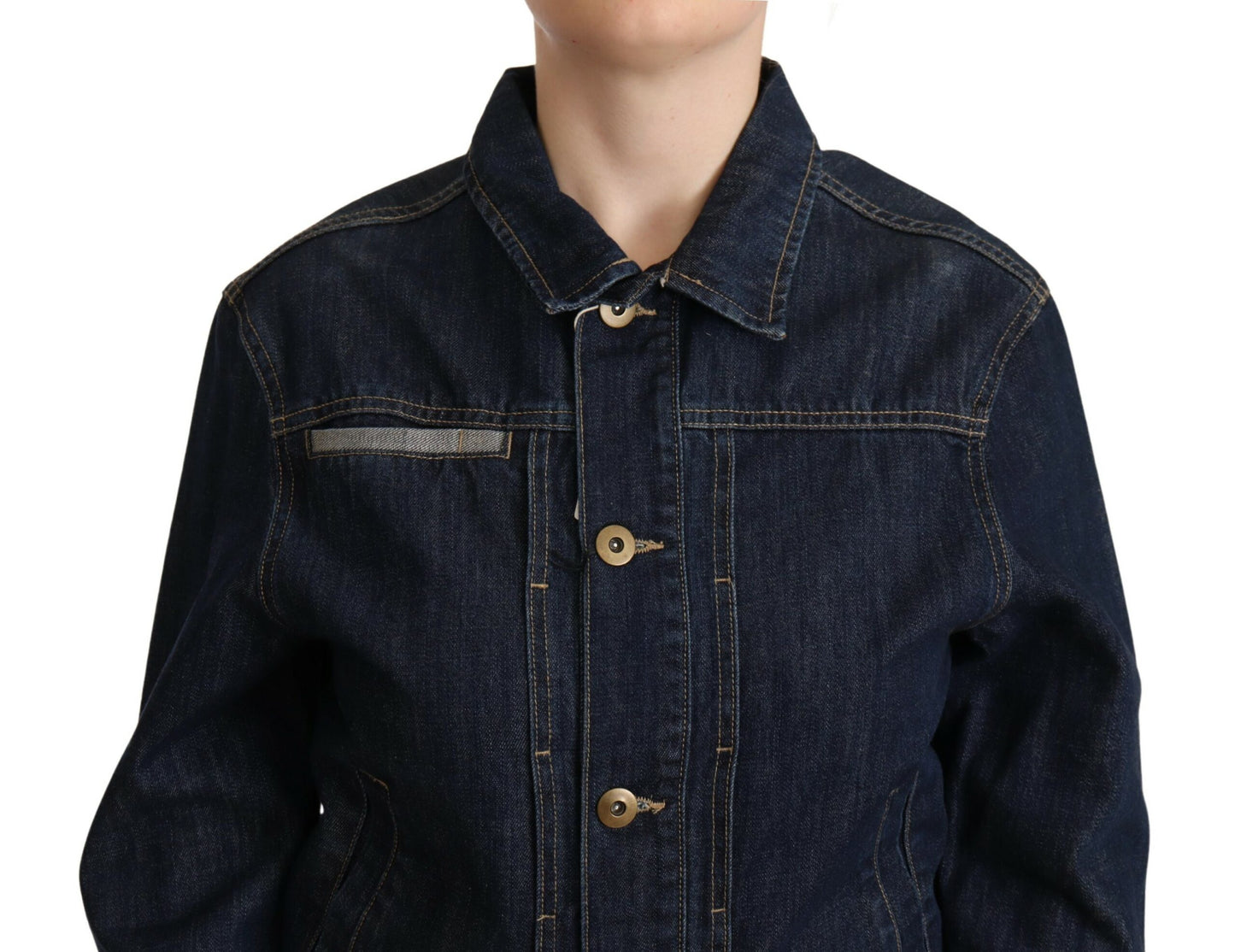  - Chic Dark Blue Denim Jacket