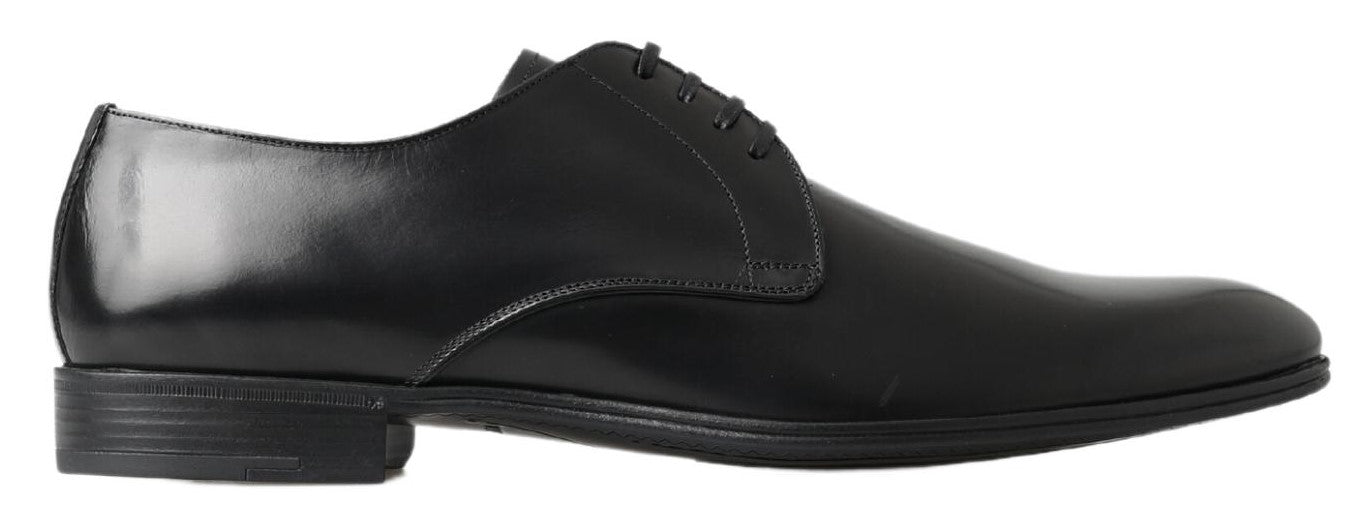  - Classic Black Leather Derby Shoes