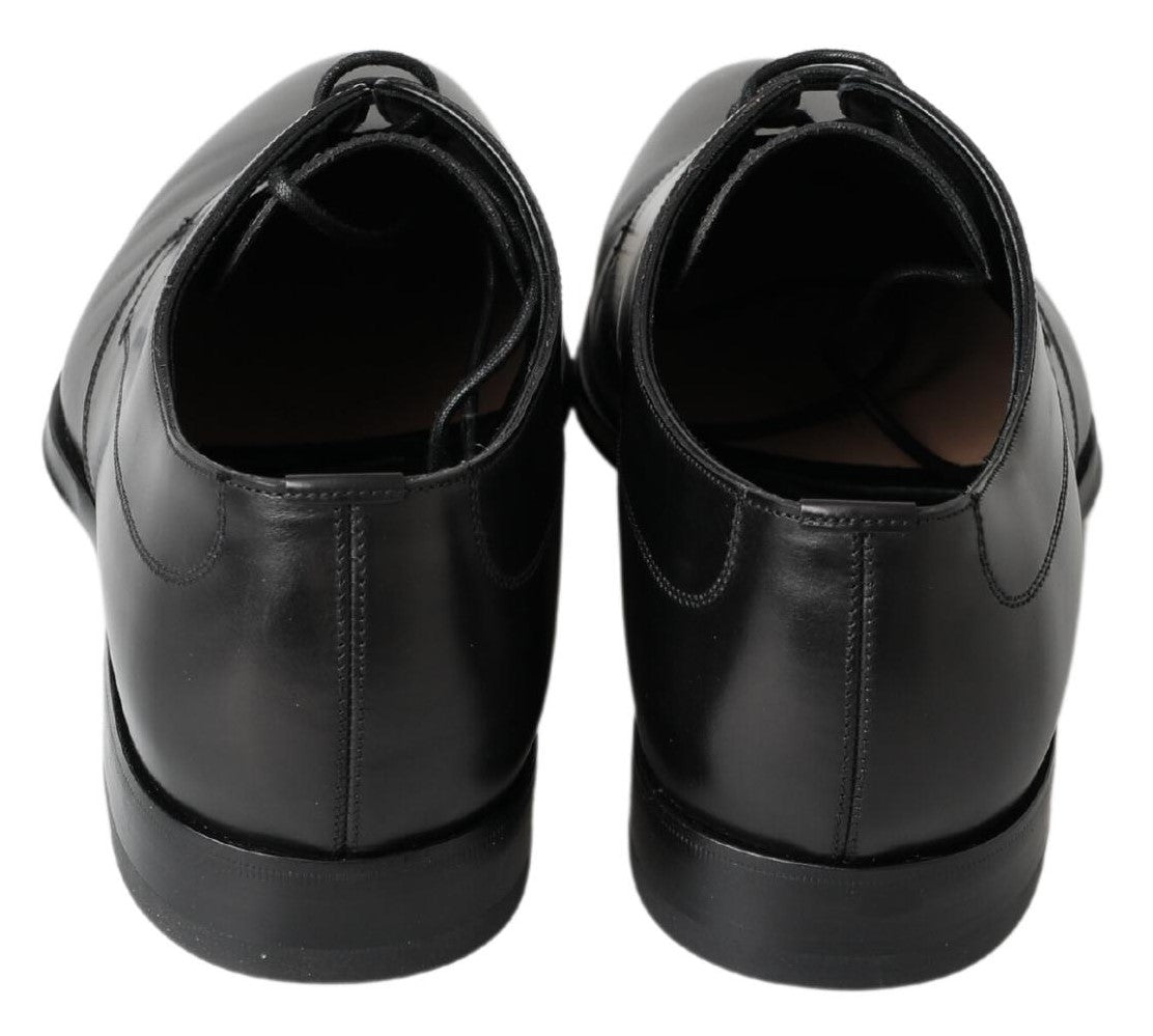  - Classic Black Leather Derby Shoes