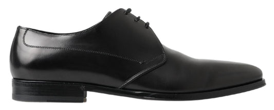  - Classic Black Leather Derby Shoes