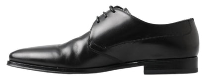  - Classic Black Leather Derby Shoes