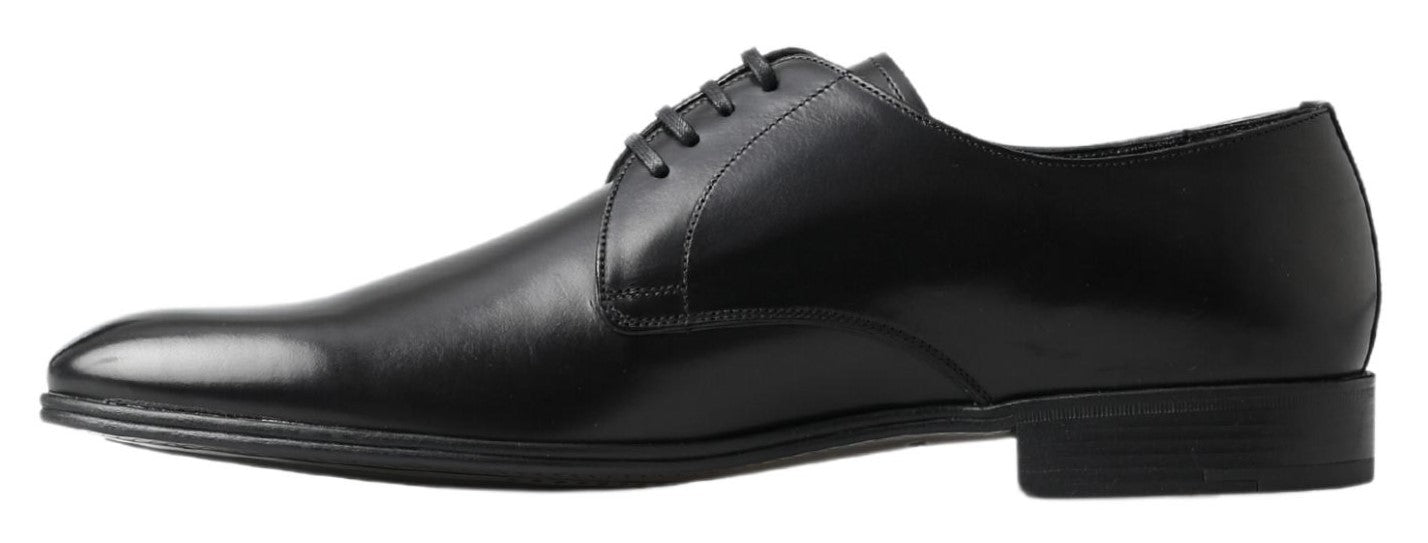  - Classic Black Leather Derby Shoes