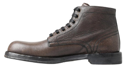  - Elegant Horse Leather Lace-Up Boots