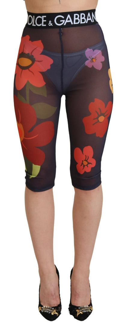 Elegant Floral Print High Waist Leggings - The Luxe Alliance