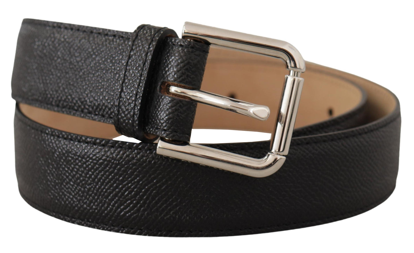  - Sleek Black Authentic Leather Belt